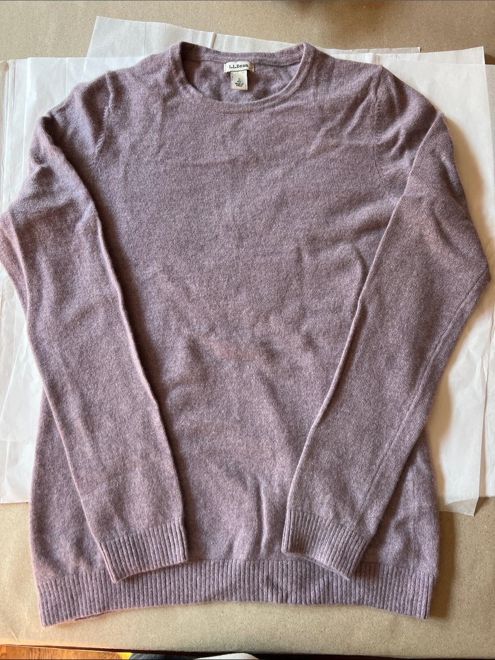 L.L. Bean Womans Cashmere Sweater — Dusty Lilac